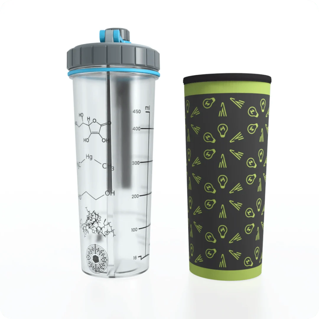 Assassin's Water Bottle with its sleeve